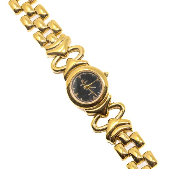 Vintage Givenchy Paris Women’s Quartz Watch – Gold-Tone Bracelet, Black Dial - Picture 4 of 5